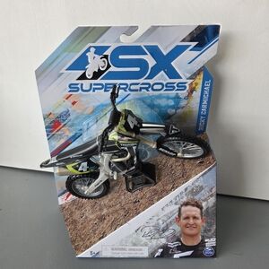 SX Supercross # 4 RICKY CARMICHAEL Triumph BLACK Motorcycle 1:10 Scale Dunlop